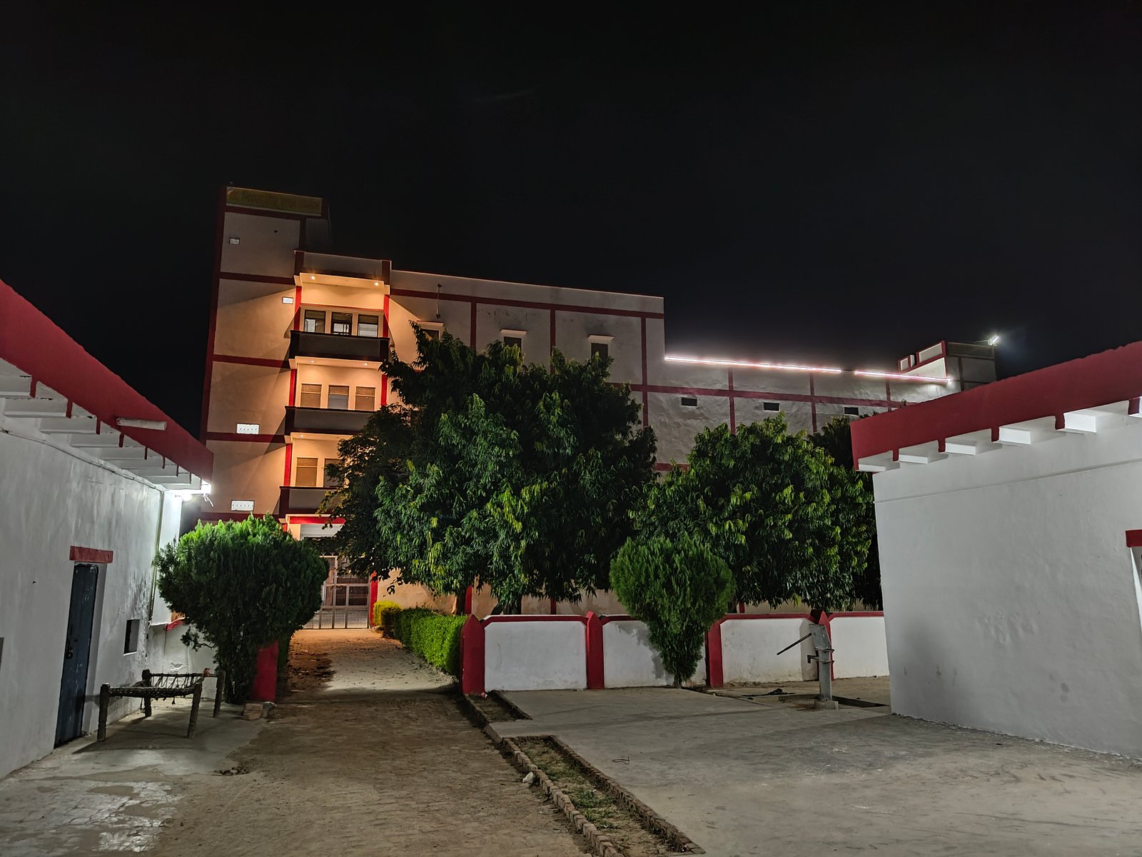 School campus in the evening